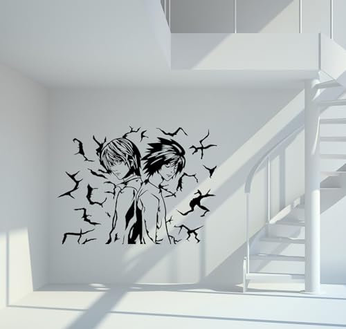 Wandtattoo Death Note Light Yagami und L Größe S - ca. 30cm x 22cm