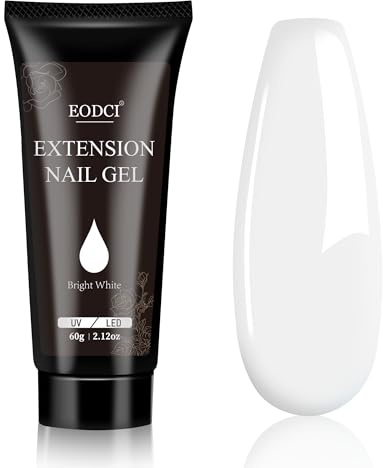 EODCI Weiß Poly Nail Gel, 60g Builder Gel Nagelverlängerung,Professionelle Poly Nail Starter Gel Quick Extension Building Acrylic Nagelgel Gelnägel Nail Art Design für Anfänger