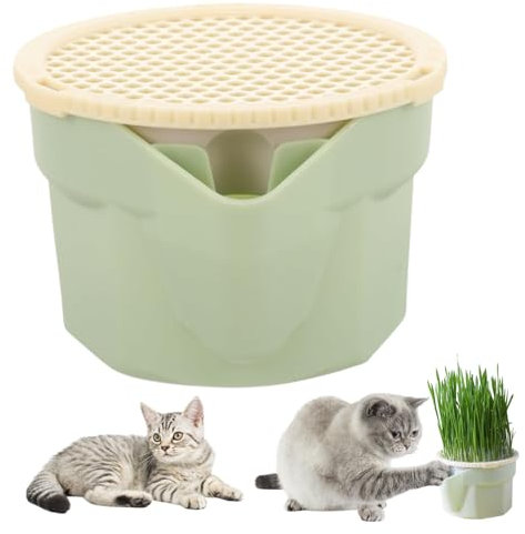 Katzengras -Pflanzer 3,5 Zoll Kunststoffhydroponic Cat Grass Cup Box Leicht zu züchtungsfreies wiederverwendbares Weizengras -Wachstumskit -Sprouter für Innenkatzen, Katzengras -Kit, Cat Grass Cup