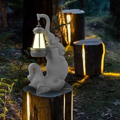 mikilov Elephant Sculpture Lantern Decor - Outdoor Lanterns&Indoor Statue Decorations for Garden,Yard,Porch,Home,Balcony (Feet)