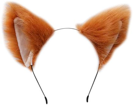Kunstpelz Katze Fuchsohren Stirnband Katzenohren Tierohren Haarband Pelzig Niedlich Halloween Cosplay Haarreifen Kopfbedeckung Braun