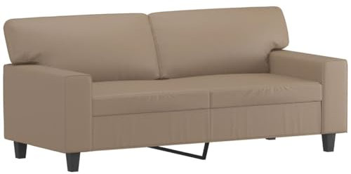 ULUYYUC Couchbar Bodensofa Schlafcouch Ecksofa - 2-Sitzer-Sofa Cappuccino-Braun 140 cm Kunstleder für Lounge Garten Terrasse Party
