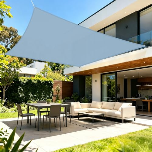 LOVE STORY Sonnensegel Rechteckig 2x3m Wasserdicht UV95% für Garten | 160g/m² PES Segeltuch rechteck mit 316 Edelstahl-Ringen,Sonnenschutz & Windschutz für Terrasse,Balkon,Blau