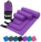 ZENACROSS Mikrofaser Handtuch 3er Set mit Transportbeutel - Schnelltrocknendes und vielseitiges Fitness Handtuch - Sporthandtuch Größen - XS, S, M - Lila