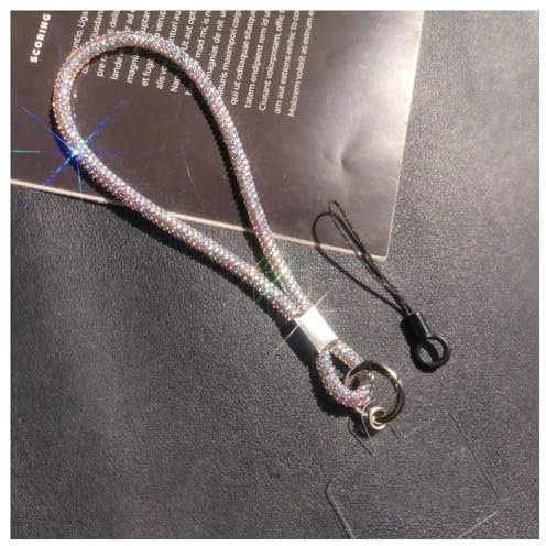 Hrlace Handy Lanyard Universal Strass Handykette Handgelenkband Glitzer Strass Kristall Telefon Lanyard zum Umhängen Handyband Handschlaufe Lanyard mit Patch für alle Smartphone Handgelenk Farbe