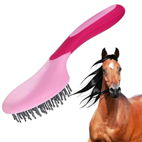 Wusideday Brosse professionnelle pour crinière et queue, poignée humanisée, toilettage de cheval