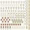 140 Pcs BMYUK Charms Gold 3D Nail Gems Heart Rhinestones Crosses Roses And Women DIY Hand Beauty Creative Nail Designs 14 Styles