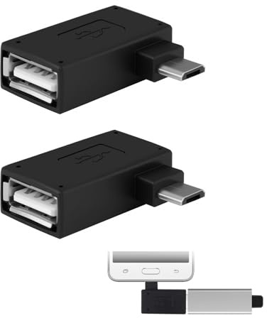 Quwem 2 Pack 90° Right Angle OTG Adapter,10gbps USB A Male to USB C Female Converter with L-Shaped Angle Design Compatible with Firestick 2nd/3rd/4k Gen Android Devices Laptop Tablets Black