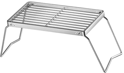 Faltbarer Lagerfeuer-Grillrost aus Edelstahl, Mehrzweck-Lagerfeuer-Grillrost, Campingrost für Grillen, Angeln, Outdoor, S-klein