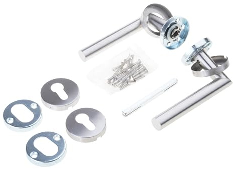 Modernes Türgriff-Set mit runden Hebeln und Rosetten, moderne Türbeschläge für Innenverriegelung, verdecktes Loch