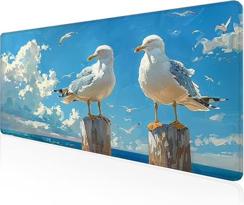 Tapis De Souris Nuages,Sous Main Bureau Birdie Tapis De Souris XXL Gaming 1600x800x3mm Protege Bureau Avec Base AntidéRapante,Durable Et ImperméAble Tissu Texturé Microtissu AméLiore PréCision Y1-649