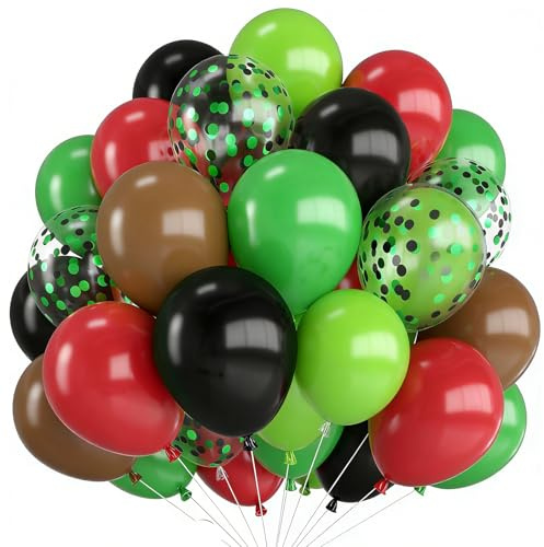 Luftballons Rot Grün Schwarz,60 Stück Rot Luftballons Geburtstag,12 Zoll Grün Latex Helium Ballons,Schwarz Ballons Partyballon für Hochzeit,Geburtstag,Brautparty,Graduierung,Partydeko