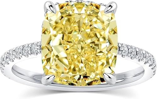 Pukhraj-Edelstein im Kissenschliff, natürlicher gelber Saphir, handgefertigt, 925er Sterlingsilber, Verlobungsring, Hochzeitsgeschenk, Ring für Mädchen und Damen