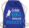 Turnbeutel Rucksack - Eishockey - Echte Kerle spielen Hockey - Unisize - Royalblau - kinderturnbeutel icehockey geschenk beutel tasche sport baumwollrucksack 25. geburtstag umhängebeutel spieler
