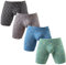 NEIKU Herren Keine Fahrt nach oben Boxer Briefs Lange Leg Unterwäsche Hüftunterhose mit Pouch Klein 4 Satz Mischfarbe
