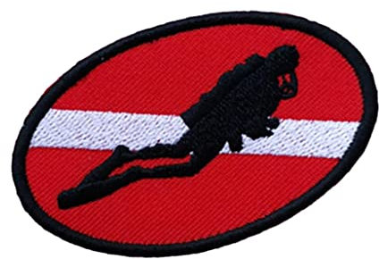 SM SunniMix Diver Flag Embroidered, Scuba Dive Flag Aufbügeln/Aufnähen Patch für, Rucksack, Chasuble, Geschirr, Kleidung, H