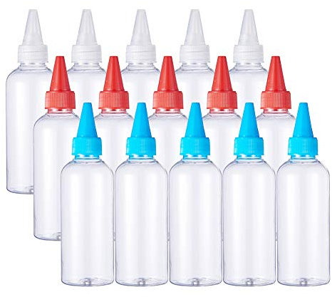 BENECREAT 15 Pcs 100ml Bouteille applicateur pour Embout Transparent Bouteille en Plastique pour Colle Bouteille de Remplissage Compte-Gouttes Bouteilles avec Embouts pour Remplissage