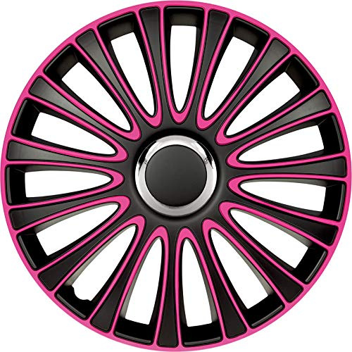 Radkappen Radzierblenden 4 Stück 13 Zoll Schwarz/Pink