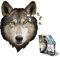 Madd Capp 886001 Tier Shape Puzzle Mini, Konturpuzzle Wolf, 300 Teile, für Erwachsene und Kinder, One Size
