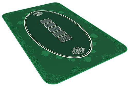 Bullets Playing Cards, Designer Pokermatte grün in 100 x 60cm, für den eigenen Pokertisch, Deluxe Pokertuch, Pokerteppich, Pokertischauflage