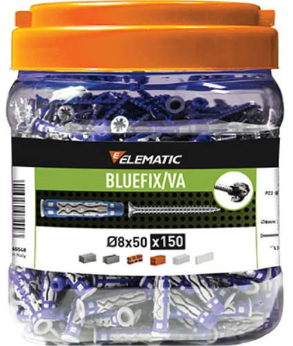 ELEMATIC CONFEZIONE TASSELLI PER TUTTI I MATERIALI 8X50 BLUEFIX/VA 150PZ