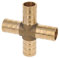 Othmro 12 mm ID rame Barb Splicer raccordo 4 modi ottone croce barb raccordo aria gas acqua carburante, tono oro 1 pz