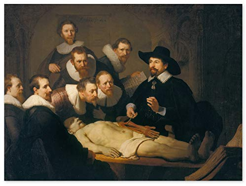 JUNIWORDS Poster, Rembrandt Harmenszoon van Rijn, Die Anatomie, Die Anatomiestunde des Dr. Nicolaes Tulp, 80 x 60 cm