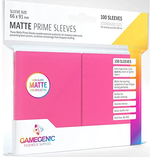 Gamegenic GGS11036ML Matte Prime Sleeves (100-Pack), Pink