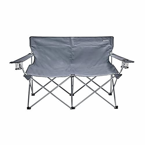 Eurohike Peak Double Chair with Drink Holders & Arm Rests for Adults & Kids, Lightweight, Portable, Includes Carry Bag, Compact, Ideal for Camping, Festivals, Picnics, Beach, Garden & Outdoor Events
