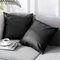 Chenso 2er Set Leder Kissenbezug Kissenbezug Dekor Sofa für Wohnzimmer Schlafzimmer Auto weich-40 x 40 cm_Schwarz_
