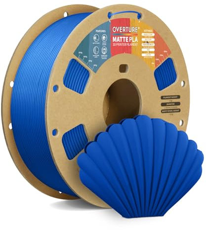 OVERTURE Matte PLA Filament 1,75 mm, 1 kg (2,2 lbs) Spule, Maßgenauigkeit +/- 0,02 mm (Blau)