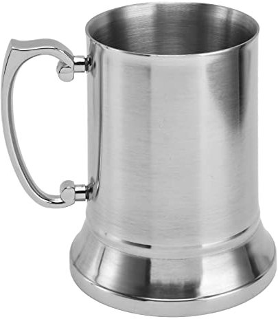 HERCHR Tasse isotherme, chope à bière à double paroi, grande chope à bière en acier inoxydable pour restaurants bars hôtels(L)