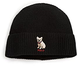 POLO RALPH LAUREN Bestickte Frenchie Beanie für Herren, Polo Schwarz, Einheitsgröße