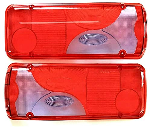 MelTruck 2x Rückleuchten Set LKW & Nutzfahrzeuge | 12V/24V | E-geprüft | für MAN, Sprinter, Scania, Anhänger | 400x160x80mm | Blauer or Weißer Lampenschirm (Rücklichtglas – MAN TGA/TGX – Blau SET)