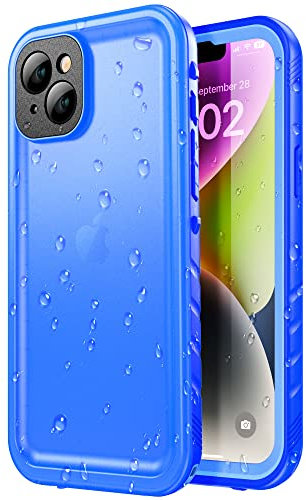 SPORTLINK for iPhone 14 Plus Waterproof Case - Shockproof Heavy Duty Front and Back Cover with [Built in Screen/Camera Protector] 360 Full Body Protective [Dustproof][IP68 Underwater]-6.7 Blue