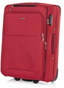 OCHNIK Mittlerer Rollkoffer | Softcase | Material: Nylon | Farbe: Rot | Größe: M | Maße: 64x41,50x28,50 cm | Fassungsvermögen: 75l | Hohe Qualität