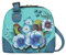 Anna by Anuschka Borsa a mano da donna in vera pelle con cerniera, organizer multi-scomparto, Vintage Garden Turchese, Taglia unica, Borsa da donna in vera pelle con cerniera, organizer multi