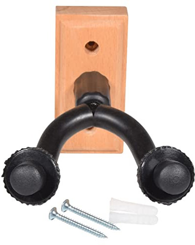 Chord | Secure Guitar Wall Hanger with Wooden Base Complete with handing Screws & plugs