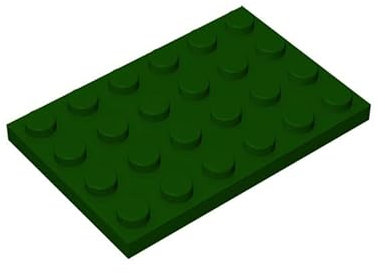 Classic Building Plate 4x6 100 Pieces, Compatible with All Major Brands Parts and Pieces 3032 (Colour: Dark Green)