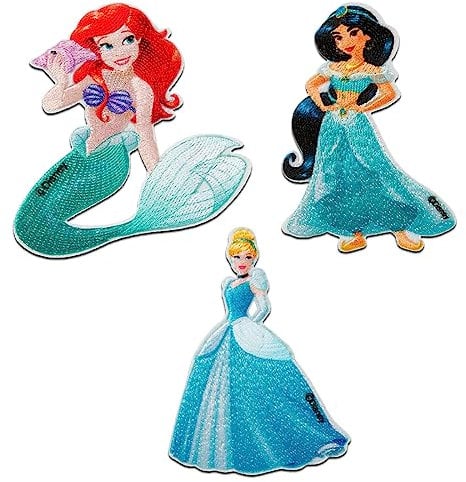Mono-Quick Disney Prinzessin Set 3 Stück - Aufnäher, Bügelbild, Aufbügler, Applikationen, Patches, Flicken