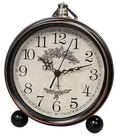 Garneck Retro-wecker Mit Stummschaltung Tischuhr Im Vintage-Look Quarzwerk Weckfunktion Für Wohnungseinrichtung Keine Batterie Enthalten