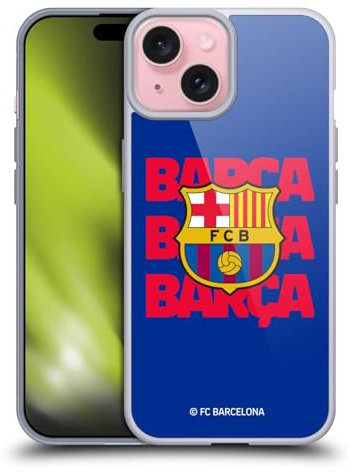 Head Case Designs Offizielle FC Barcelona Barca Wappen Graphics Gelhülle [Militärischer Schutzgrad] Kompatibel Mit Apple iPhone 15 Und Kompatibel Mit MagSafe