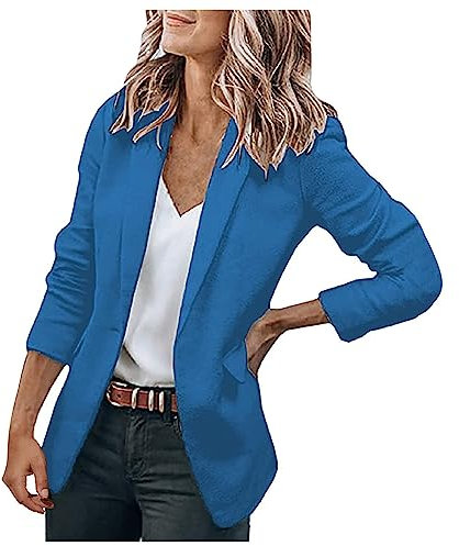 LLonGao Italienische Mode Damen Hosenanzug Damen Hochzeit Damen Jacke Winter Mantel Damen Herbst Herbst Mantel Damen Damen Jacke Jacke Damen Sommer Damen Jacken (Blue, XL)