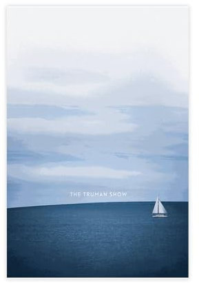 VesFy Filmposter The Truman Show, Leinwand-Poster, Wandkunst, Dekor, Bild, Gemälde für Wohnzimmer, Schlafzimmer, Dekoration, ungerahmt, 30 x 45 cm
