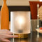 MJ Wiederaufladbare kabellose Tischlampe, Glas Akkulampe für Schlafzimmer, dimmbare kleine Touch Lampe für Wohnzimmer Nachttisch Home Decor (klar)