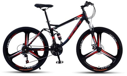 SKIHOT 26 Zoll Mountainbike, 24-Gang Fahrrad MTB mit Vollfederung, MTB Dirt Bike für Städte, Arbeitswegen, Reisen in Bergen,26-3/Spokes