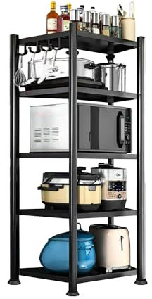 MAGIC SELECT Stand Regal zu Lagern. Modulares Mehrzweckregal. Regal mit Rädern. Standregal. Möbel für Küche, Bad, Schlafzimmer, Wohnzimmer mit 5 Ablagen. (155x40x40cm)