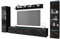 MINIO go for it - Wohnwand 4-Teilig Set Veve 2 I Hängend oder Stehend I 2X Hochschrank-Vitrine I Lowboard Wandboard I Laminierte Spannplatte I San Sebastian - LED Beleuchtung