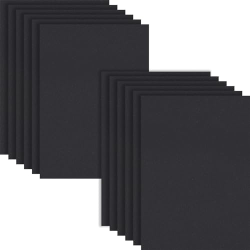 HXJDAM 12 Stück Steifer Filz 2mm Dick Bastelfilz 20 x 30 cm Schwarz | Filzstoff Platten, Leicht Schneidbar, Franst Nicht Aus, Filz Matte für DIY-Projekte, Nähen, Patchwork & Basteleien