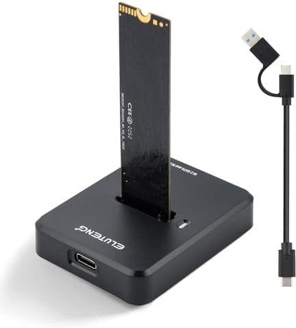 ELUTENG Station d'accueil M.2 NVME et SATA, boîtier SSD M2 10 Gbit/s vers USB pour clé M-Key B+M, Adaptateur Double protocole pour SSD 2230 2242 2260 2280 avec Patins antidérapants